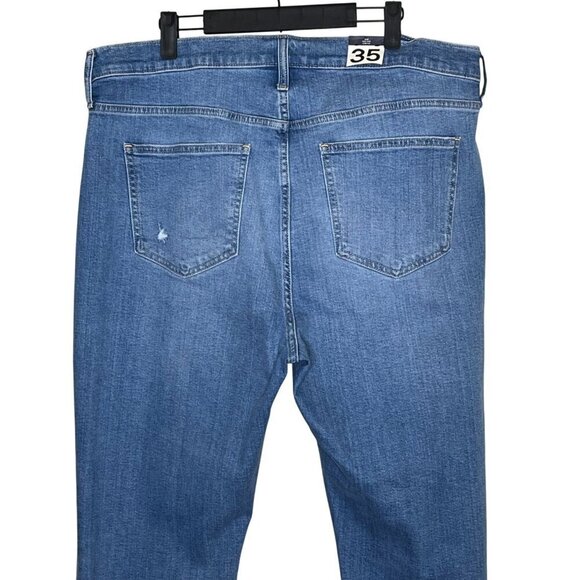 GAP High Rise Kick Fit Distressed Raw Hem Jeans Light Wash Size 35 NWT - Picture 7 of 11